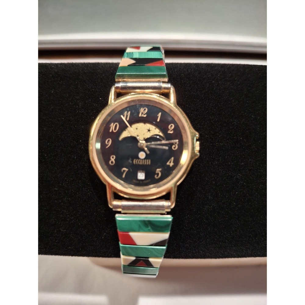 Womens Ecclisse Goldtone Stretch Band Watch.